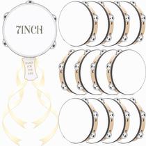 Tambourine Lukmaa de 7 polegadas para adultos, conjunto de 12 com etiquetas de presente Tambourine Lukmaa de 7 polegadas para adultos, conjunto de 12 com etiquetas de presente