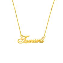 Tamiris colar de nome personalizado folh a ouro 18k