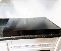 Tampa Acrílica Preta para Cooktop 5 Bocas - 73 x 50 x 8cm