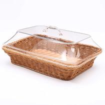 Tampa Acrílica Transparente Tecida Cesta De Servir Pão Vegetal Recipiente De Armazenamento De Frutas