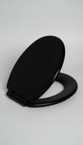 Tampa Assento Vaso Sanitário Oval Almofadado Preto