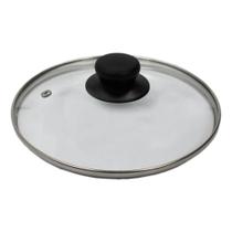 Tampa Avulsa De Panela Em Vidro Temperado Com Puxador Preto Para 22cm