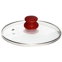 Tampa Avulsa de Vidro Temperado 16/17cm Com Pomel Vermelho