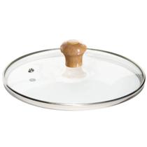 Tampa Avulsa De Vidro Temperado 28/29Cm Pomel de Madeira Para Panela