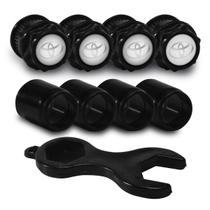 Tampa Bico Valvula Antifurto Pneu Capa Preto Emblema Toyota