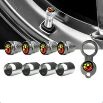 Tampa Bico Valvula Pneu Roda Inox Cromado Antifurto Abarth