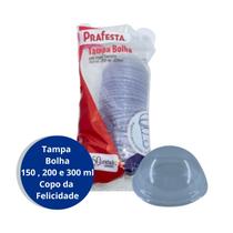 Tampa Bolha Copo da Felicidade 150 , 200 e 300 ml com 50 unidades