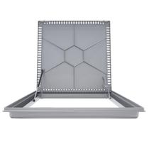 Tampa Casa de Maquina de Piscina TCMRS7EEBSPM Ventilada Rebaixo 90x90cm Bege Real Aluminio