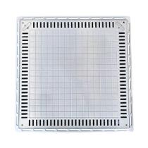 Tampa Casa de Máquina para Piscina B2 Lisa Simples com Grelha 80x80cm Branco GDA