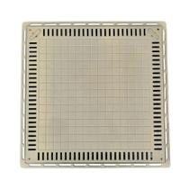 Tampa Casa de Máquina para Piscina Lisa Simples Grelha 80x80cm B1 Bege GDA Industria e Distribuidora