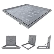 Tampa Casa Maquina 90x90cm Com Rebaixo Para Alumínio Cinza