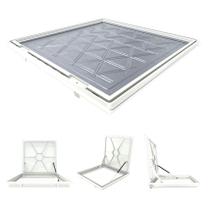 Tampa Casa Máquina Alumínio Rebaixo Invisível Branca 1x1m