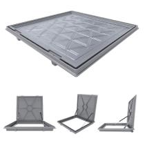 Tampa Casa Máquina Alumínio Rebaixo Invisível Cinza 70x70cm