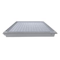 Tampa Casa Máquina Piscina Com Rebaixo Gaveta Cinza 95x95cm