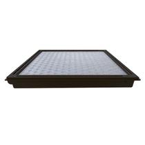 Tampa Casa Máquina Piscina Com Rebaixo Gaveta Marrom 95x95cm