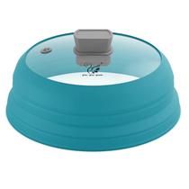 Tampa contra respingos de micro-ondas Tampa de proteção contra respingos de vidro 26,7 cm azul