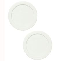 Tampa de armazenamento de alimentos Pyrex 7200-PC de plástico redondo branco, pacote com 2 Tampa de armazenamento de alimentos Pyrex 7200-PC de plástico redondo branco, pacote com 2