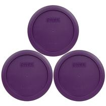 Tampa de armazenamento de alimentos Pyrex 7201-PC, 4 xícaras, roxa (pacote com 3) Tampa de armazenamento de alimentos Pyrex 7201-PC, 4 xícaras, roxa (pacote com 3)
