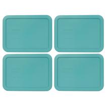 Tampa de armazenamento de alimentos Pyrex 7210-PC 3 xícaras de plástico turquesa x4 Tampa de armazenamento de alimentos Pyrex 7210-PC 3 xícaras de plástico turquesa x4