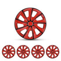 Tampa de aro de roda I1MOTOR Hubcaps 14 preta e vermelha, conjunto de 4 Tampa de aro de roda I1MOTOR Hubcaps 14 preta e vermelha, conjunto de 4