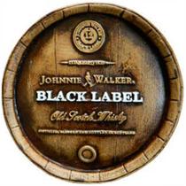 Tampa de Barril Rústica Grande em Alto Relevo Decor - Whisky Black Label