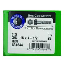 Tampa de cabeça hexagonal de aço Bolt Hillman 3/8-16 x 11 cm, pacote com 25