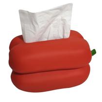 Tampa de caixa de lenços de borracha de pimenta doce em forma de vegetal