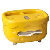 Tampa de caixa de lenços de queijo com compartimentos de armazenamento de plástico Tampa de caixa de lenços de queijo com compartimentos de armazenamento de plástico