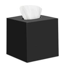 Tampa de caixa de lenços DWËLLZA Home Black Plastic Square