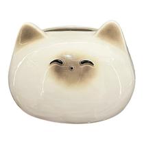 Tampa de caixa de lenços em cerâmica fofa siamesa em estilo creme para gatos Tampa de caixa de lenços em cerâmica fofa siamesa em estilo creme para gatos