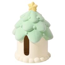 Tampa de caixa de lenços Flannel Christmas Tree House Ceramic