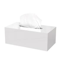 Tampa de caixa de lenços PITBVO, acrílico, retângulo, branco brilhante