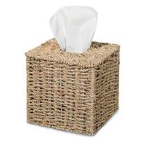 Tampa de caixa de lenços Seagrass PINXIURY Handwoven Wicker Natural