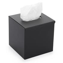 Tampa de caixa de lenços Sumnacon Cube em aço inoxidável preta 13cm Tampa de caixa de lenços Sumnacon Cube em aço inoxidável preta 13cm