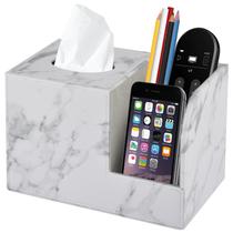 Tampa de caixa de lenços XNONE PU Leather Square White