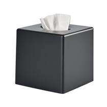 Tampa de caixa de lenços Y-in Hand quadrada em plástico ABS preto