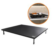 Tampa de Cooktop e Fogão 4 Bocas 62x52cm Protetor Organizador Multiuso MDF Preto Suporta 10kg