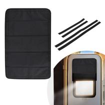 Tampa de cortina de porta RV BougeRV Black Oxford 25x16cm para RV