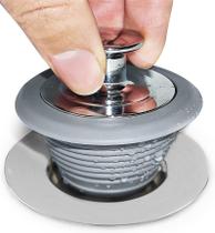 Tampa de drenagem de banheira VIPMORE Universal Silicone Cromada