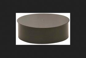 Tampa de extremidade de tubo de aço imperial de 18 cm de diâmetro preta de calibre 24