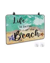 Tampa de fogão para fogão elétrico, Beach Quotes - Life is Better at the Beach Capa de fogão para tampo de vidro, tapete de borracha resistente ao calor, capa de fogão dobrável, 28,5 x 20,5”