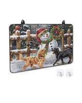 Tampa de fogão para fogão elétrico, coroa de Natal, boneco de neve, boneco de neve, capa de fogão de inverno para tampo de vidro, tapete de borracha resistente ao calor, capa de fogão dobrável, protetor superior, 28,5 x 20,5”