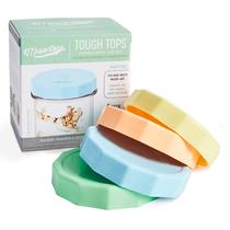 Tampa de frasco de vidro Masontops Tough Tops, boca larga, multicolorida
