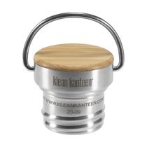 Tampa de garrafa Klean Kanteen Bamboo Cap em aço inoxidável escovado