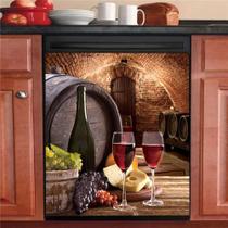 Tampa de máquina de lavar louça Wowfeel Wine Kitchen Country Grape 58,5x66cm Tampa de máquina de lavar louça Wowfeel Wine Kitchen Country Grape 58,5x66cm