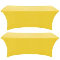 Tampa de mesa SEPARO, pacote com 2, 180 cm, amarela, ajustada, retangular
