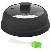 Tampa de micro-ondas MORSNE de vidro dobrável com alça de 23 cm preta Tampa de micro-ondas MORSNE de vidro dobrável com alça de 23 cm preta