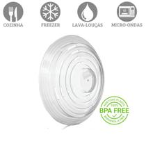Tampa de Micro-ondas Plástica Protetora de Alimentos 25 cm Aquecimento de Pratos com Pegador e Saída de Vapor - Polipropileno BPA Free