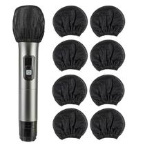 Tampa de microfone descartável, volumosa, 200 unidades, não tecida, preta