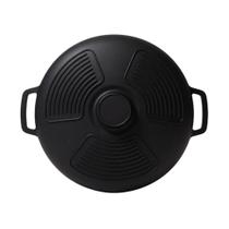 Tampa De Panela Em Silicone Aliança Preta Pequena 19cm